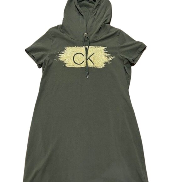 Calvin Klein Hooded Dress - (X-Large, Olive Green) - Picture 3 of 4